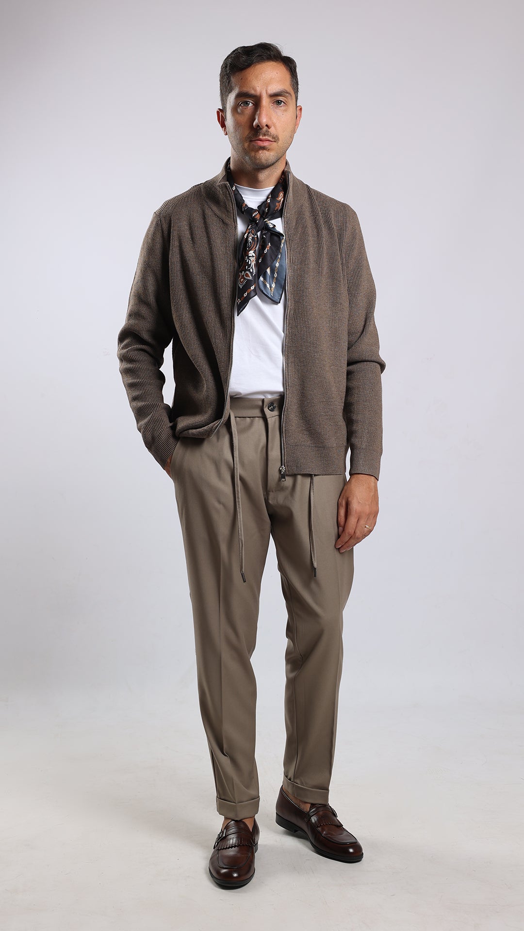 Cardigan Full Zip Collo Lupetto