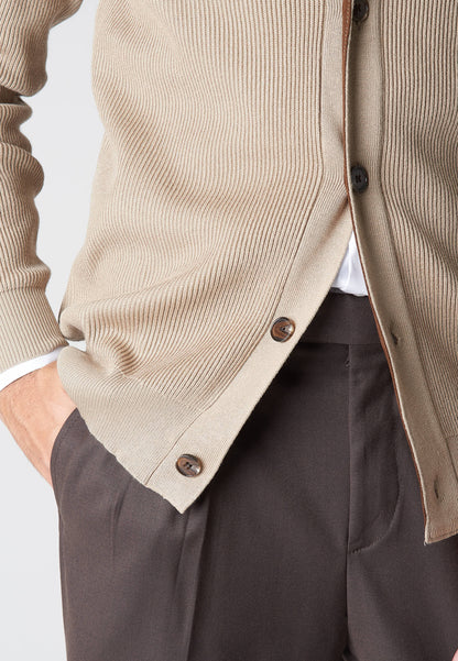 Cardigan con contrasto