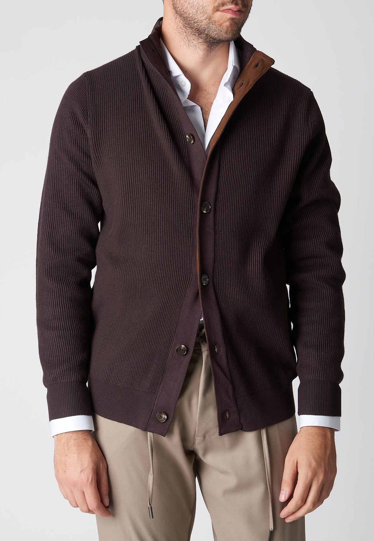 Cardigan con contrasto