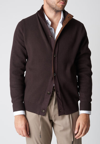 Cardigan con contrasto