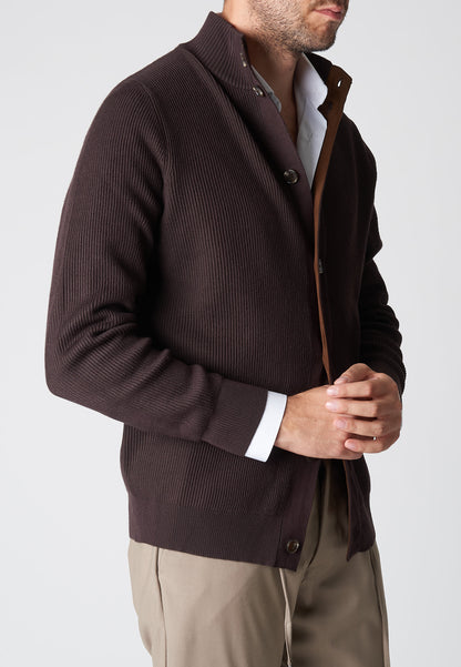 Cardigan con contrasto