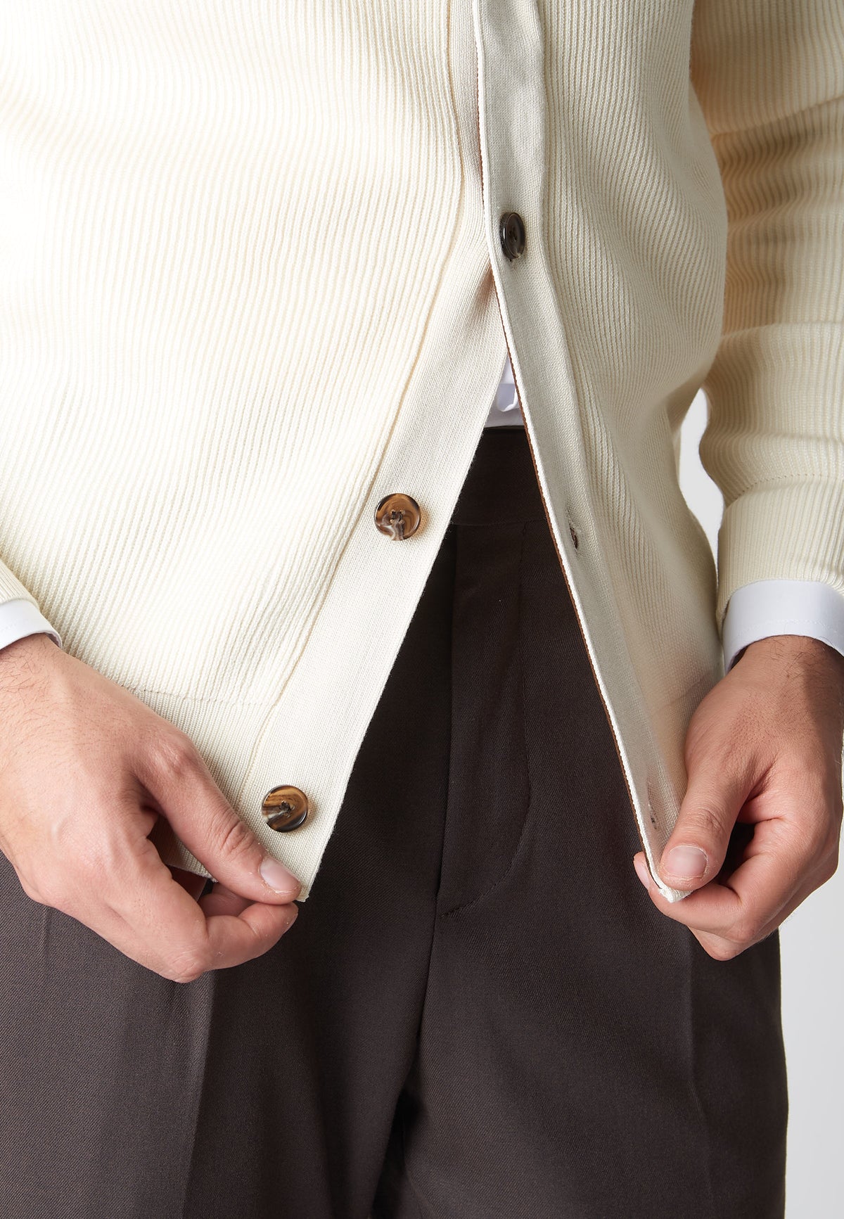 Cardigan con contrasto