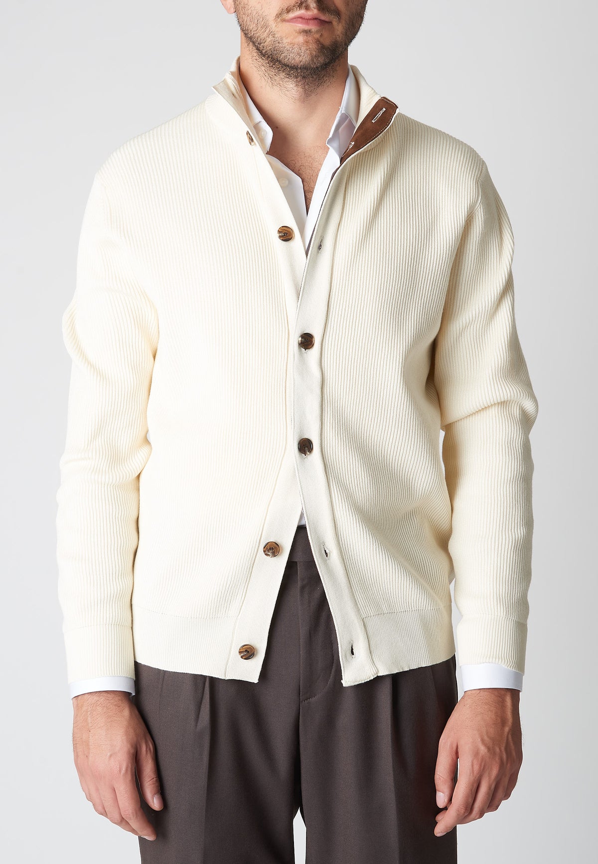 Cardigan con contrasto