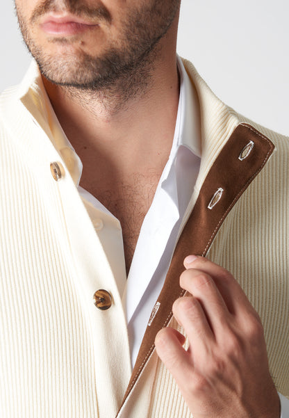 Cardigan con contrasto
