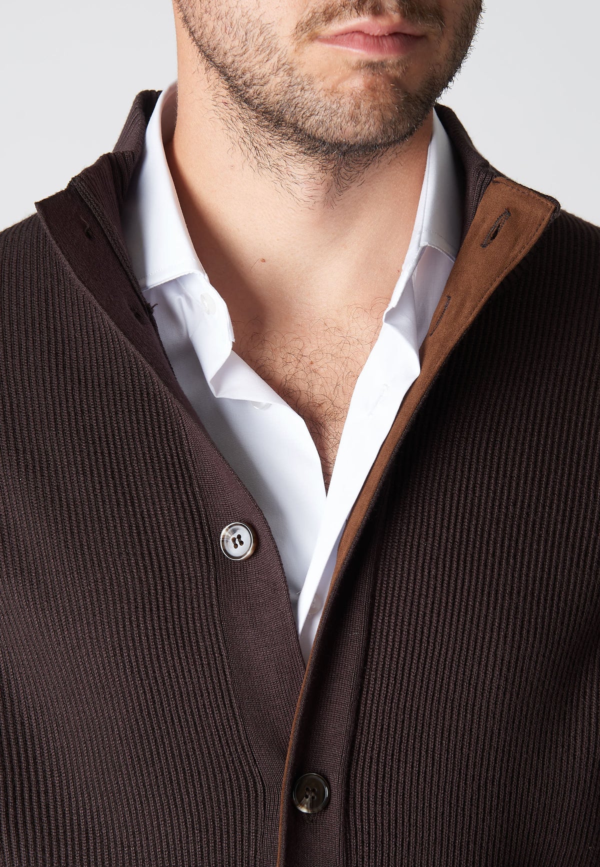 Cardigan con contrasto