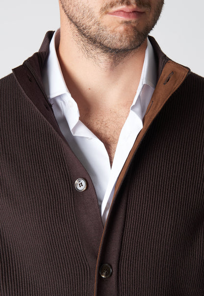 Cardigan con contrasto