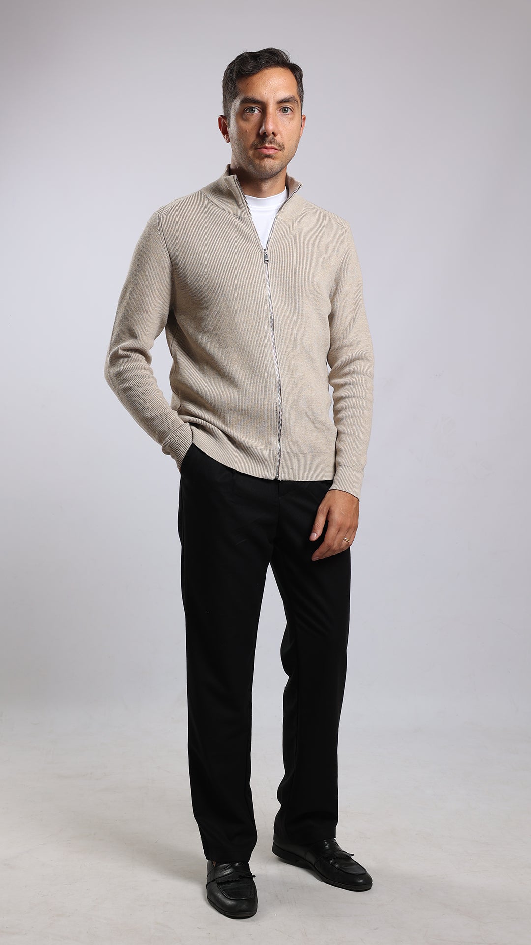 Cardigan Full Zip Collo Lupetto