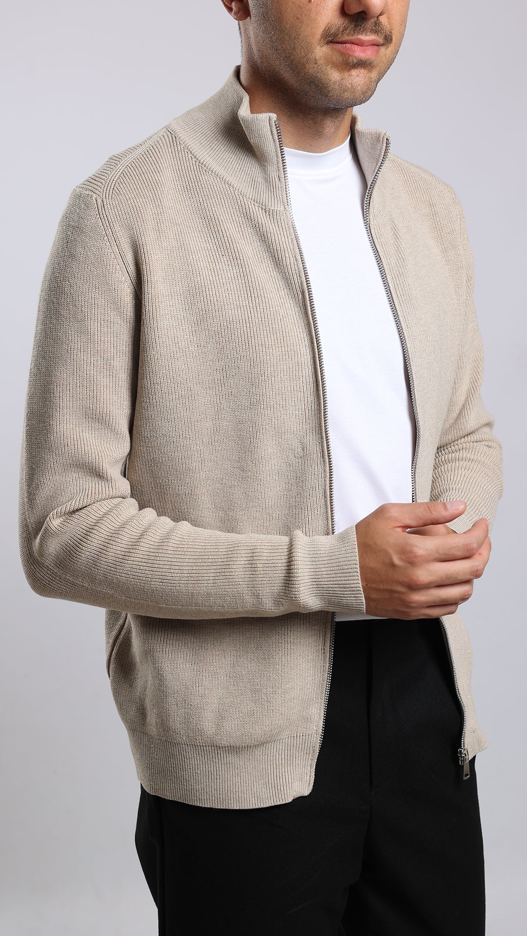 Cardigan Full Zip Collo Lupetto