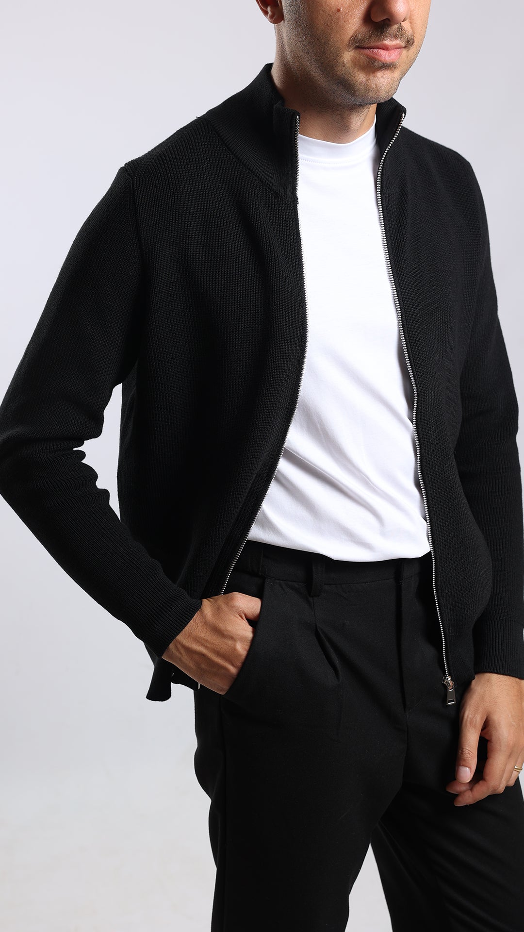 Cardigan Full Zip Collo Lupetto