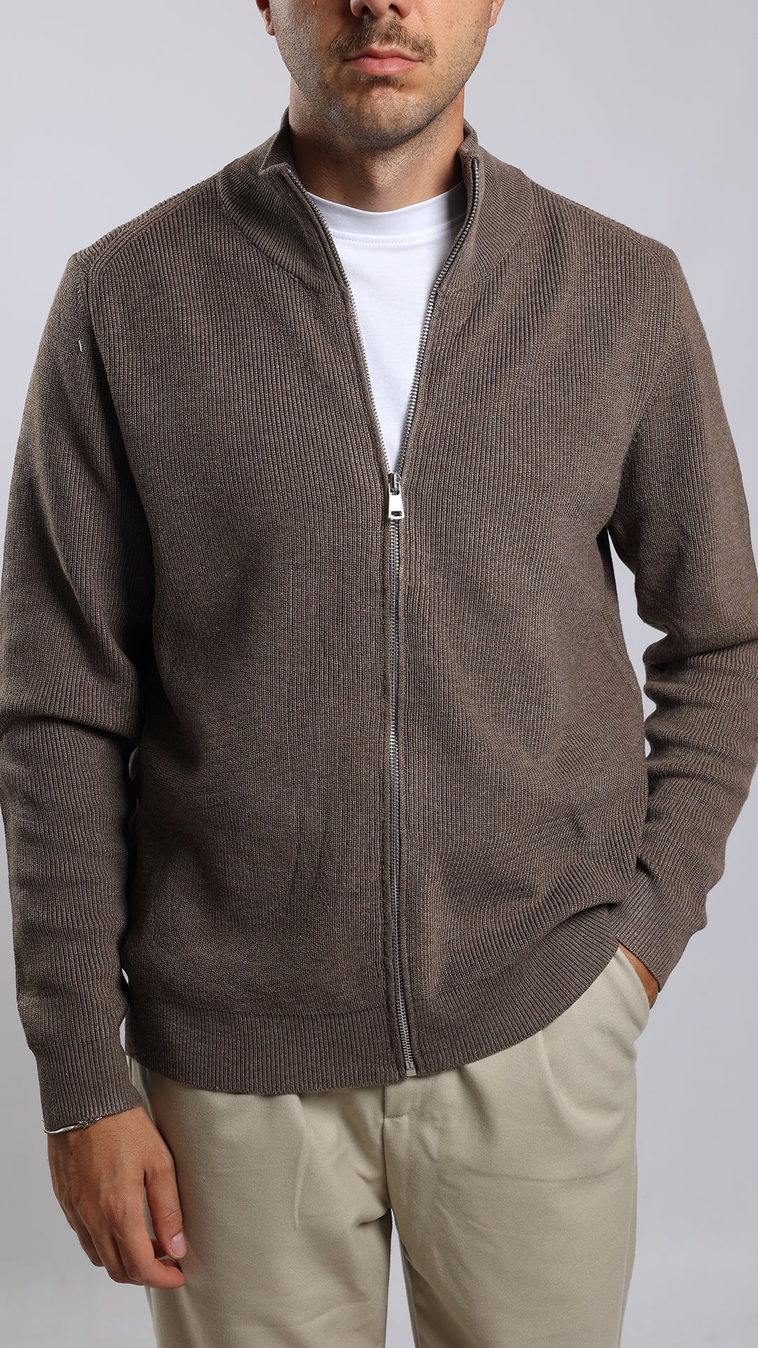 Cardigan Full Zip Collo Lupetto