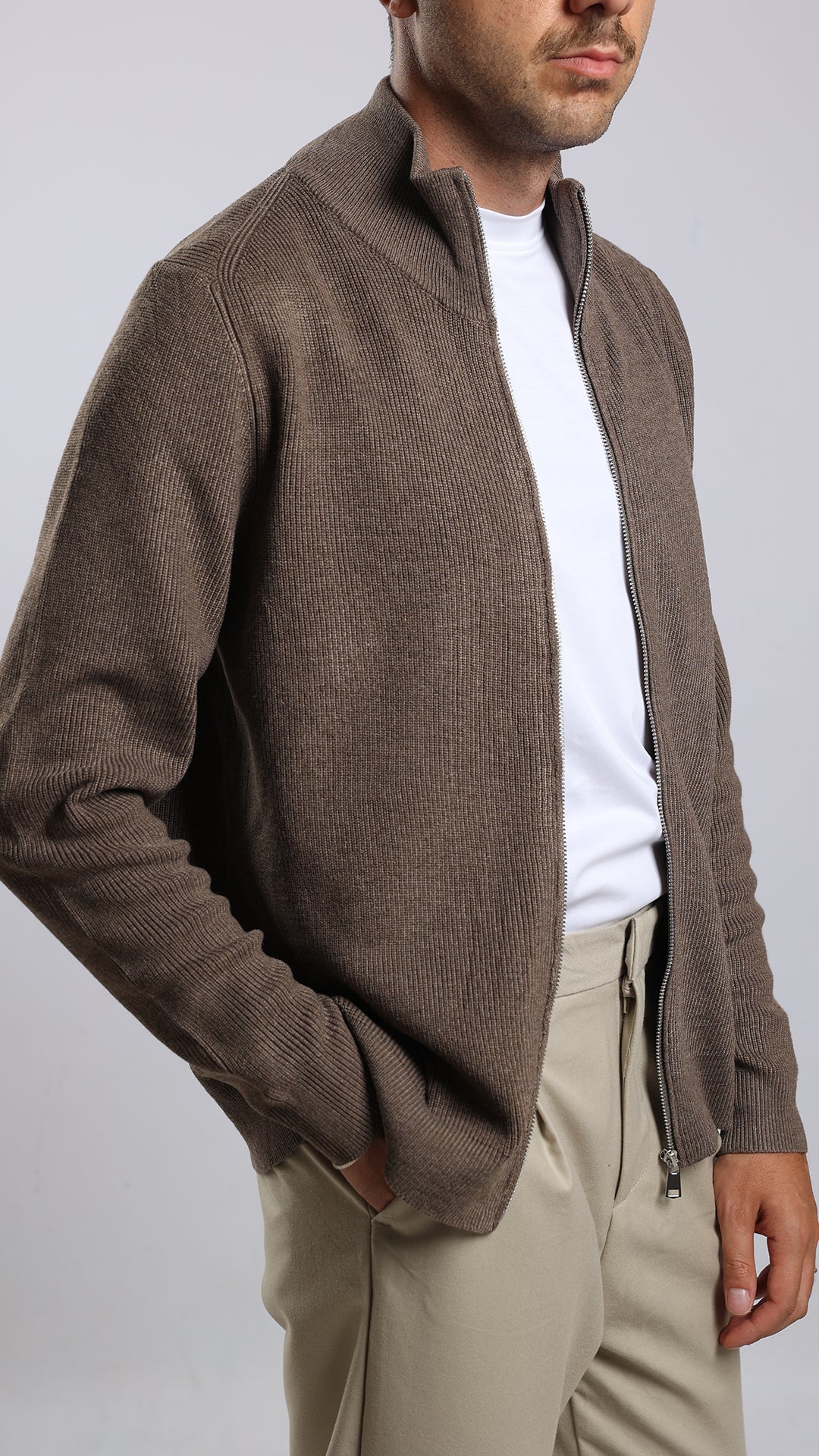 Cardigan Full Zip Collo Lupetto