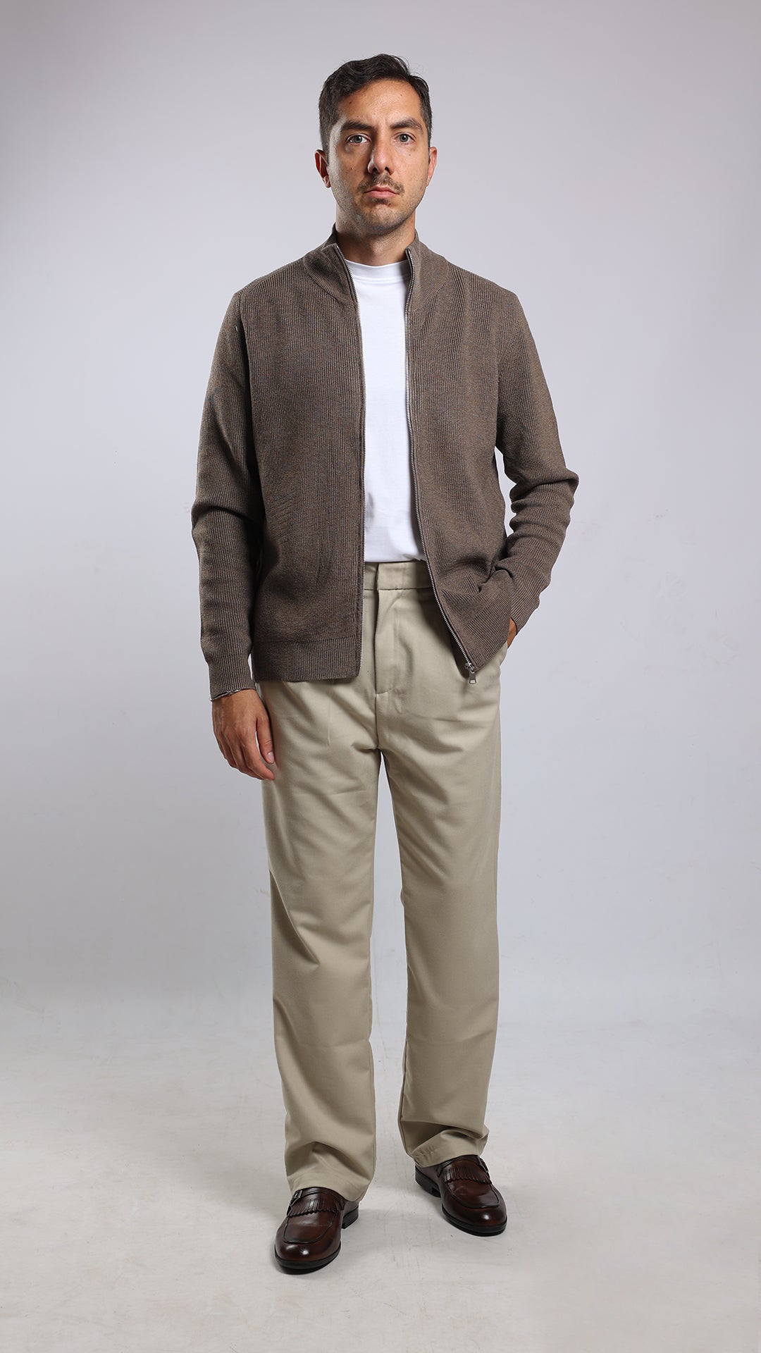 Cardigan Full Zip Collo Lupetto