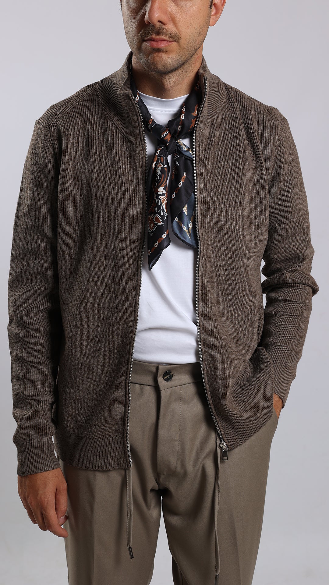 Cardigan Full Zip Collo Lupetto